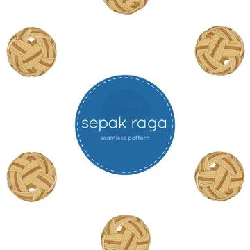 Sepak raga ball, seamless pattern vector. Stock Illustration