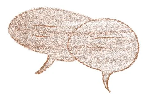 Separate brown speech bubbles on white background. Stock Photos
