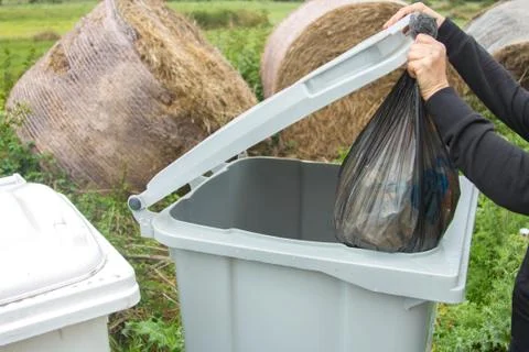 Separate collection of plastic differentiated garbage collection Stock Photos
