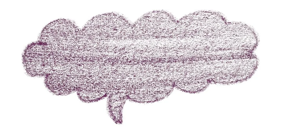 Separate dark purple speech bubble on white background. Stock Illustration