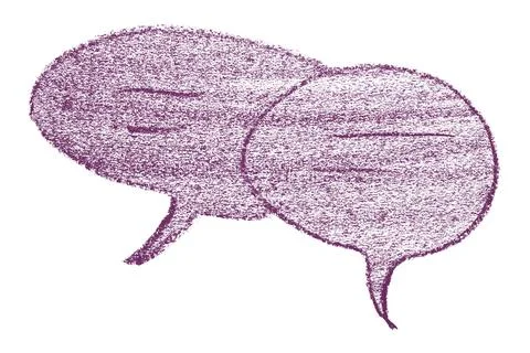 Separate dark purple speech bubble on white background. Stock-Illustration