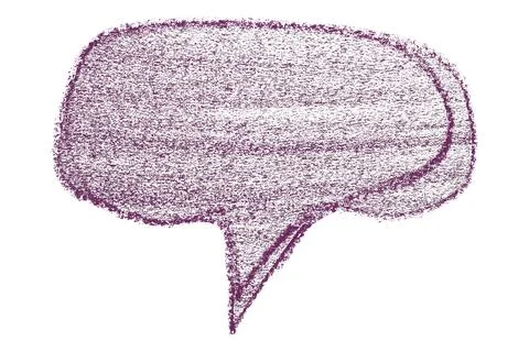 Separate dark purple speech bubble on white background. Stock Photos