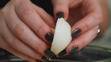 Separate egg yolk from egg white Stock Footage 85476142