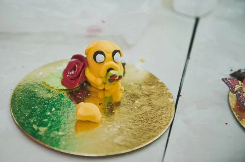 Separate elements for childrens cake 3611. Stock Photos