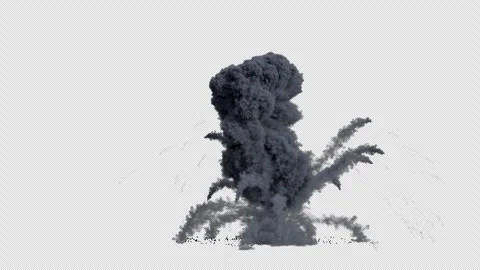 Separate Explosion Elements on Alpha Stock Footage 311988066