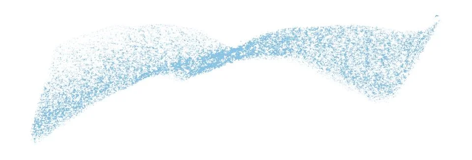 Separate light blue crayon brush strokes on white background. Stock Photos