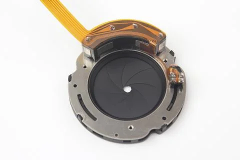 Separate part of the aperture of the camera lens Stock Photos