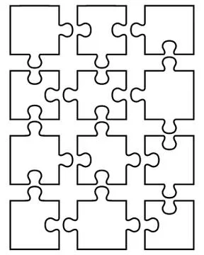 Separate parts of puzzle Stock Illustration