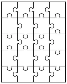 Separate parts of puzzle Stock Illustration
