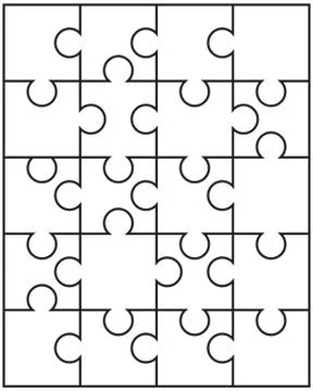 Separate parts of puzzle Stock Illustration