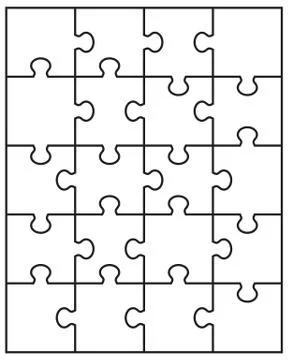 Separate parts of puzzle Stock Illustration