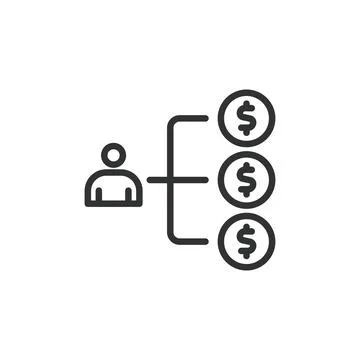 Separate payments, icon in line design. Separate, payments, split, finance イラスト素材