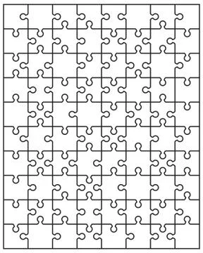 Separate pieces of puzzle Stock Illustration