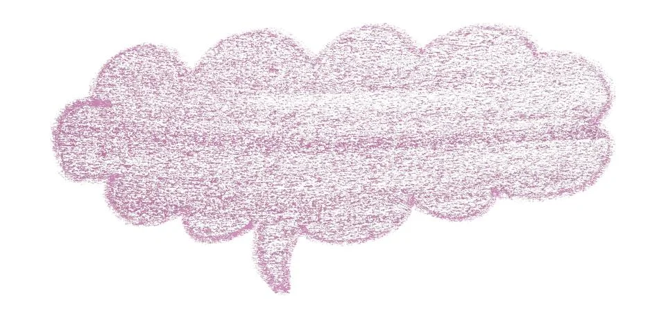 Separate pink speech bubbles on white background Stock Photos