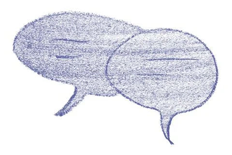 Separate purple speech bubble on white background. Stock-Illustration