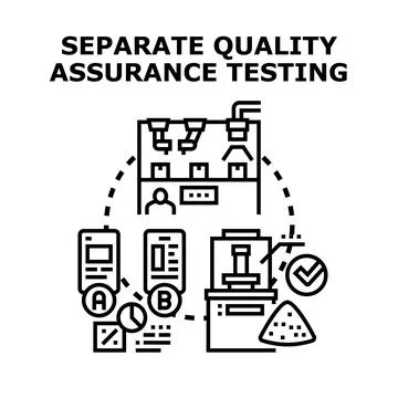 Separate quality assurance testing concept illustration 库存插图