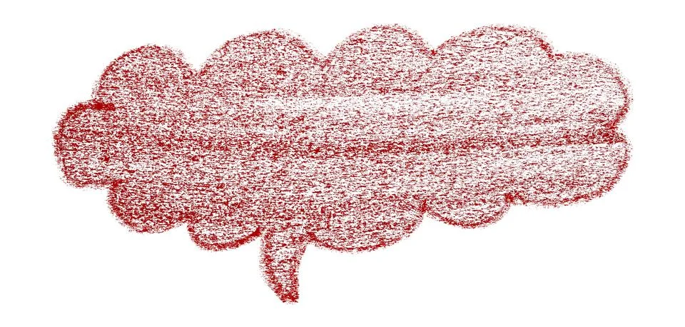 Separate red speech bubble on white background Stock-Illustration
