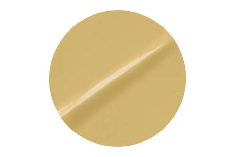 Separate shiny light brown circle sticker on white background. Stock Photos