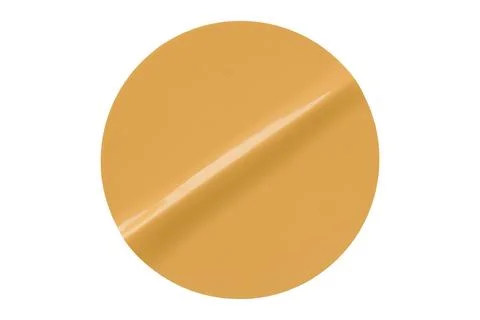 Separate shiny orange circle sticker on white background. Stock Photos