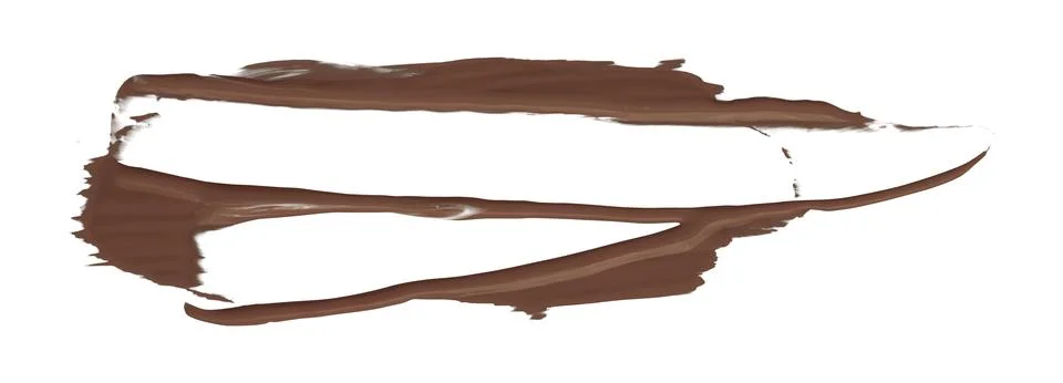 Separate torn brown brush strokes on white background. Stock Photos