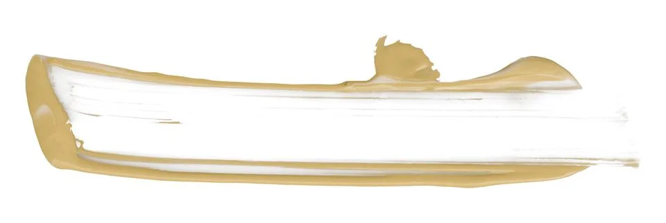 Separate torn light brown brush strokes on white background. Stock Photos