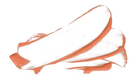 Separate torn orange brush strokes on white background. Stock Photos