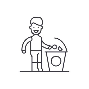 Separate trash line icon concept. Separate trash vector linear illustration Stock Illustration
