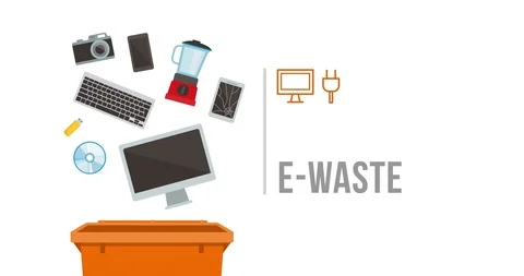 Separate waste collection: e-waste Stock Footage 115032001