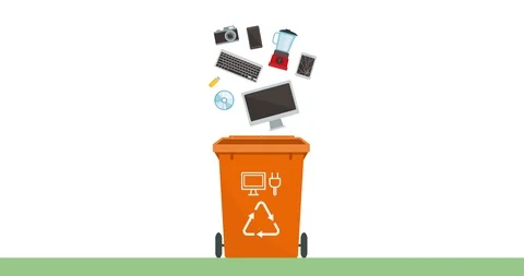 Separate waste collection: e-waste Stock Footage 115032004