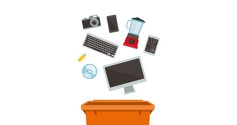 Separate waste collection: e-waste Stock Footage 115032006