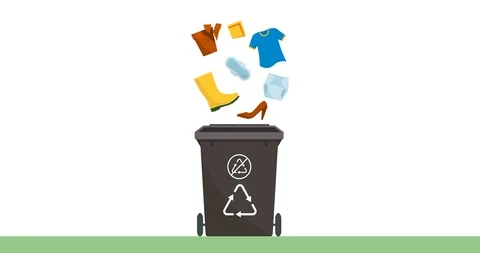 Separate waste collection: non recyclable trash Stock Footage 115032111