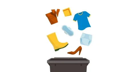 Separate waste collection: non recyclable trash Stock Footage 115032138