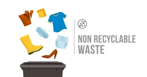 Separate waste collection: non recyclable trash Stock-Footage 115032145