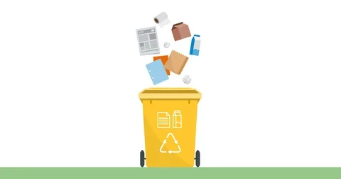 Separate waste collection: paper trash Stock Footage 115032152