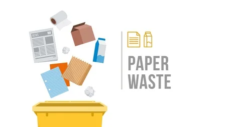 Separate waste collection: paper trash Stock Footage 115032154
