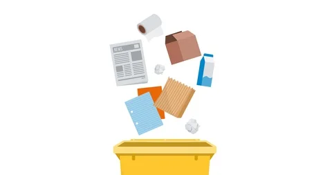 Separate waste collection: paper trash Stock Footage 115032168
