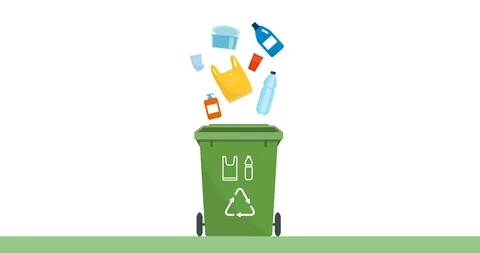 Separate waste collection: plastic trash Stock Footage 115032163
