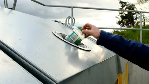 Separate waste sorting. Glass containers. Glass trash. Stock Footage 166597041