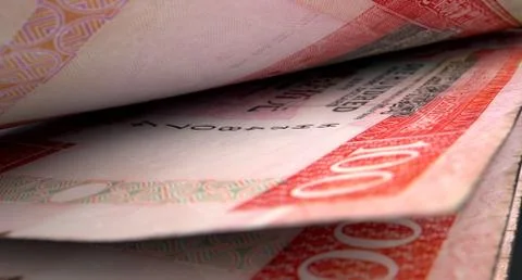 Separated Banknotes Close-up Detail Illustrazione stock