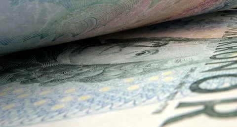 Separated Banknotes Close-up Detail Stock Illustration