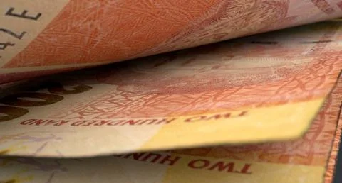 Separated Banknotes Close-up Detail Stock Illustration