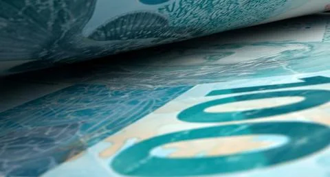 Separated Banknotes Close-up Detail Stock Illustration