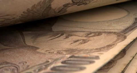 Separated Banknotes Close-up Detail Stock Illustration