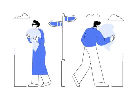 Separated person abstract concept vector illustration. Stock Illustration