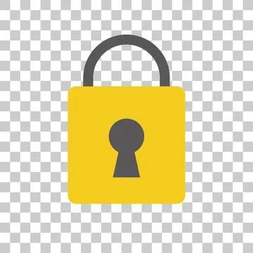 Separated security icons on a transparent background. Padlock vector. Ilustración de archivo