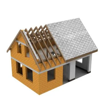 Separated two building structural phases illustration Ilustración de archivo