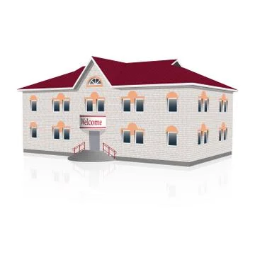 Separately standing office building. Ilustración de archivo