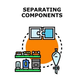Separating components for analysis and assembly process Stock Illustration