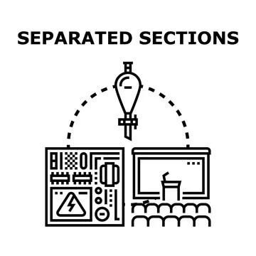 Separating different sections with a chemical funnel Stock Illustration