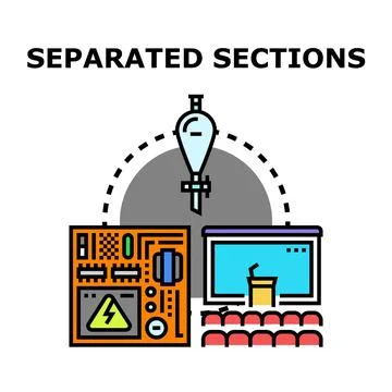Separating different sections with a chemical funnel Stock Illustration